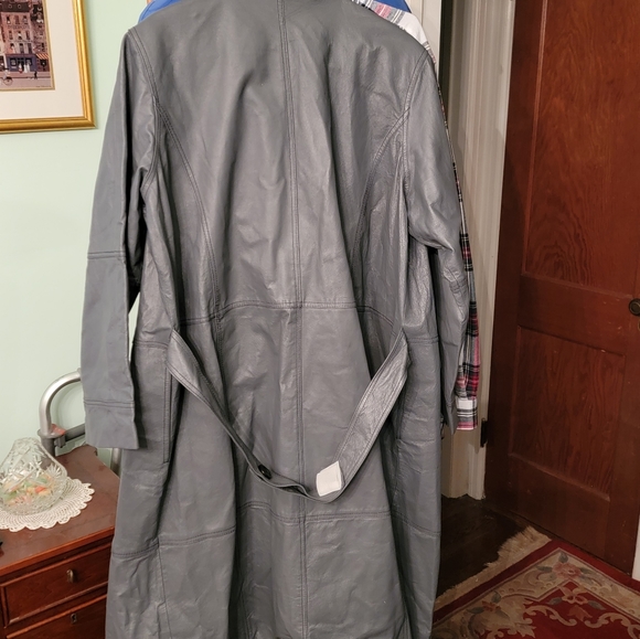 Roaman's Women's Leather Trench Coat New - Picture 8 of 8